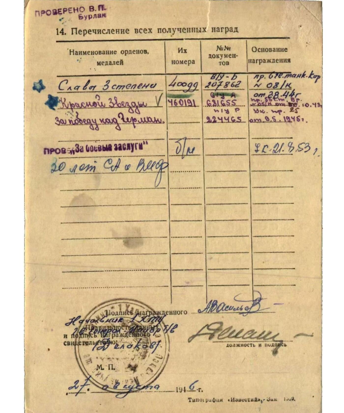 各国勋章奖章拍卖第51期 苏联红星勋章460191号，1943年颁发初期早期非台版红星，配战功奖章，战胜德国奖章，红军建军30周年奖章。列兵以迫击炮歼灭20名德军和2个机枪分队获得