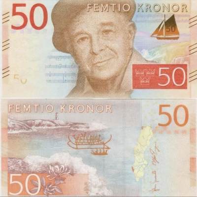 200多张爱藏和PMG一起出，不单出，总价放在最后 - 全新UNC 瑞典纸币50克朗 无47钻石号 2015 稀有少见