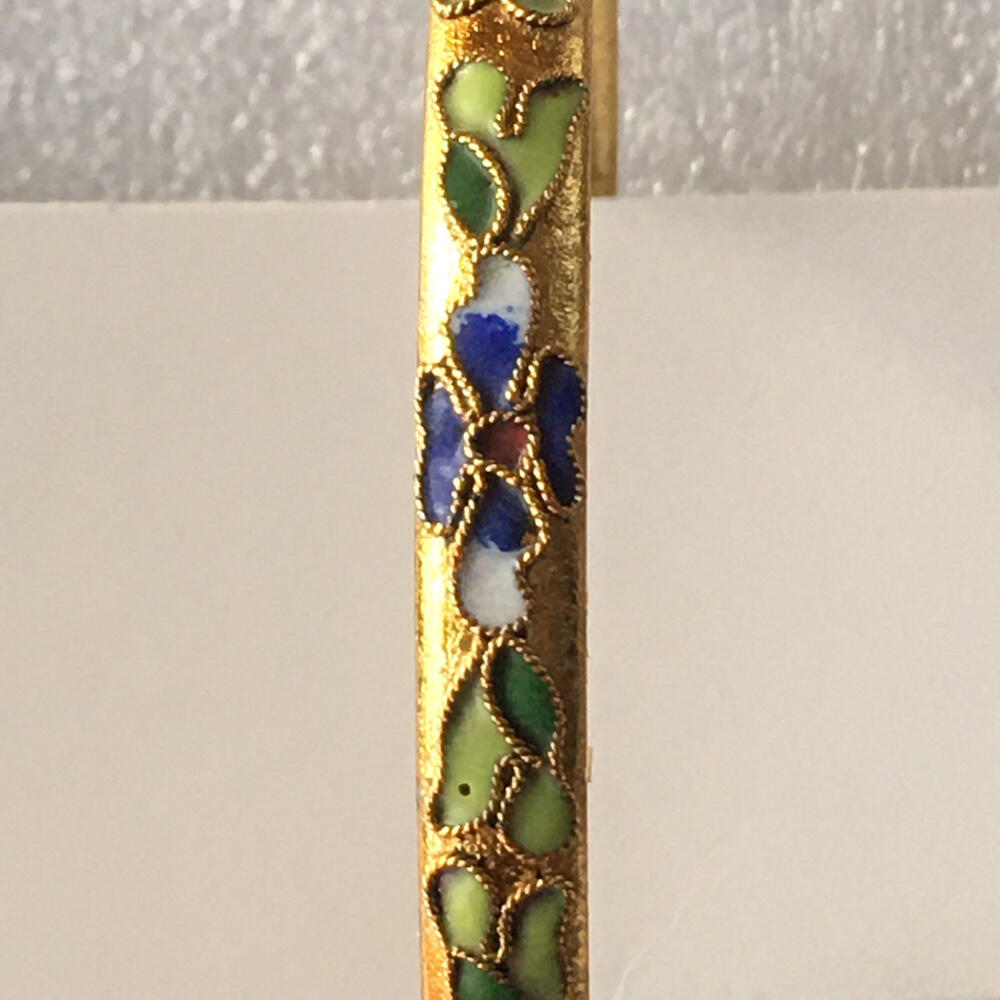    出口创汇时期景泰蓝铜胎掐丝珐琅镀金色花丝观赏手镯1只原版真品如图库存旧藏文玩艺术收藏