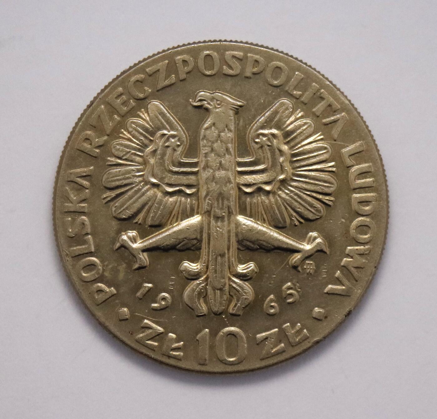 观钱 近现代机制币拍卖No.004（全场顺丰包邮）   波兰 1965 年华沙建城 700 周年 10 兹罗提纪念币