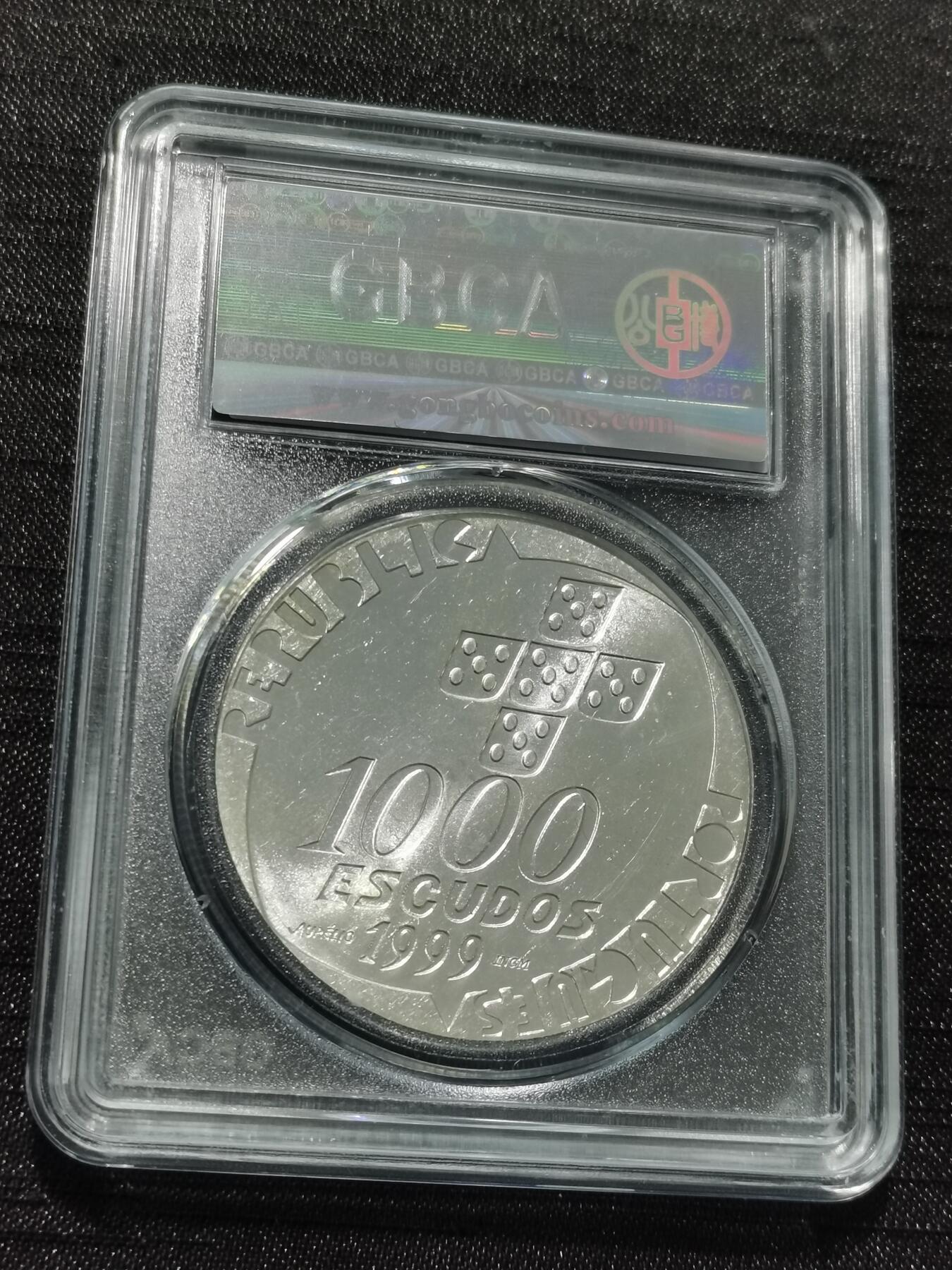 天下钱庄专场欢迎参拍 葡萄牙1000埃斯库多银币