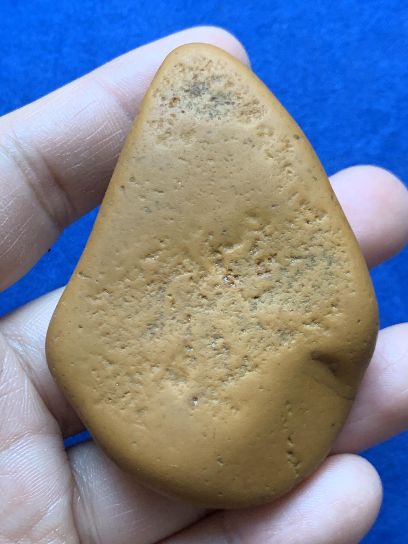 《竞宝斋》第470场 周日，周一，周二 3场连拍 （全场包邮）欢迎送拍 黄蜡石石雕·人生如意 手把件，重68.9克，寿桃型原石，天然纹路，植物底洒金处理，与象征富贵的帝王黄的黄蜡石，融为一体