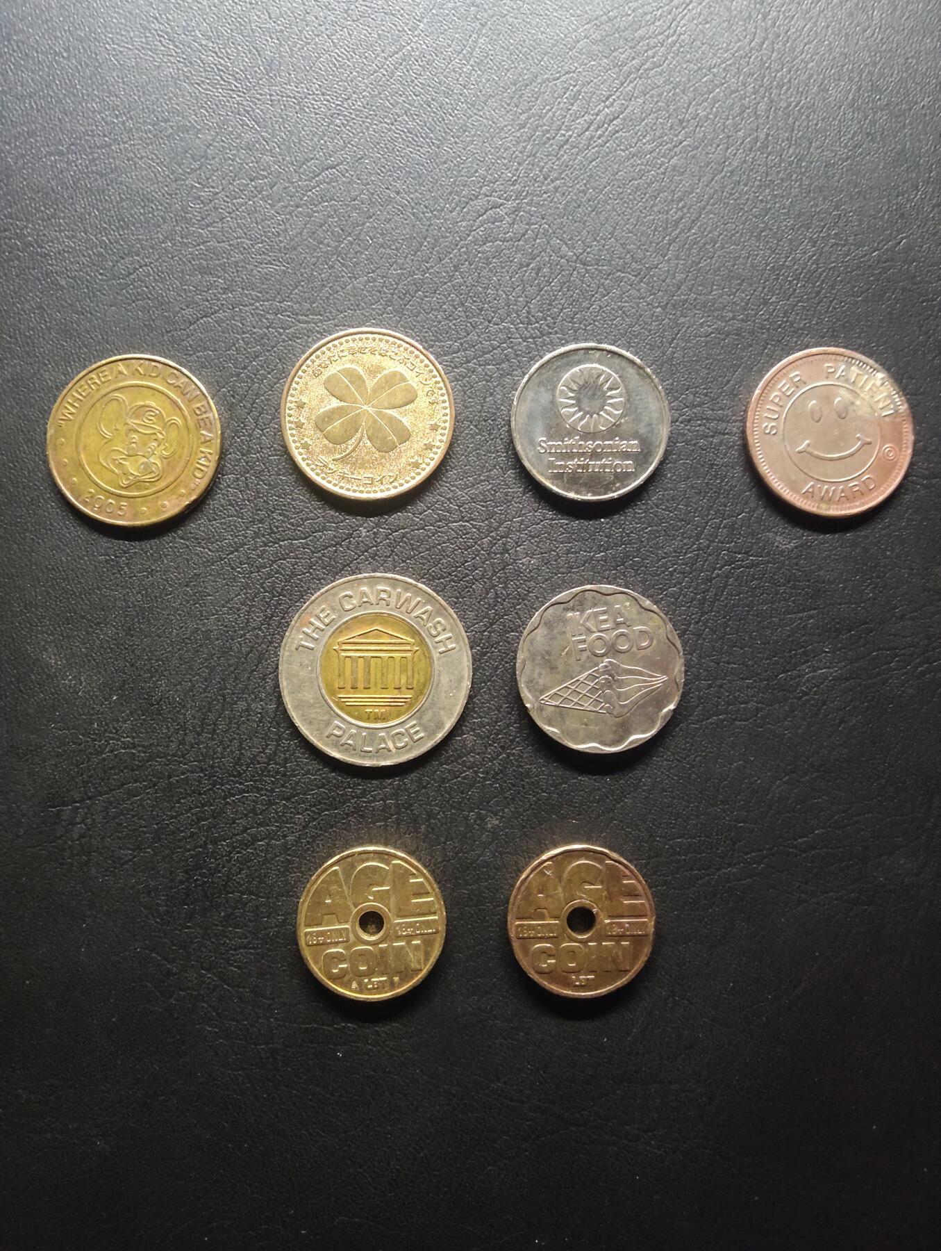 荟藏特别场次第八期——“社长的硬币堆” 各国洗车币/娱乐代币/幸运币八个