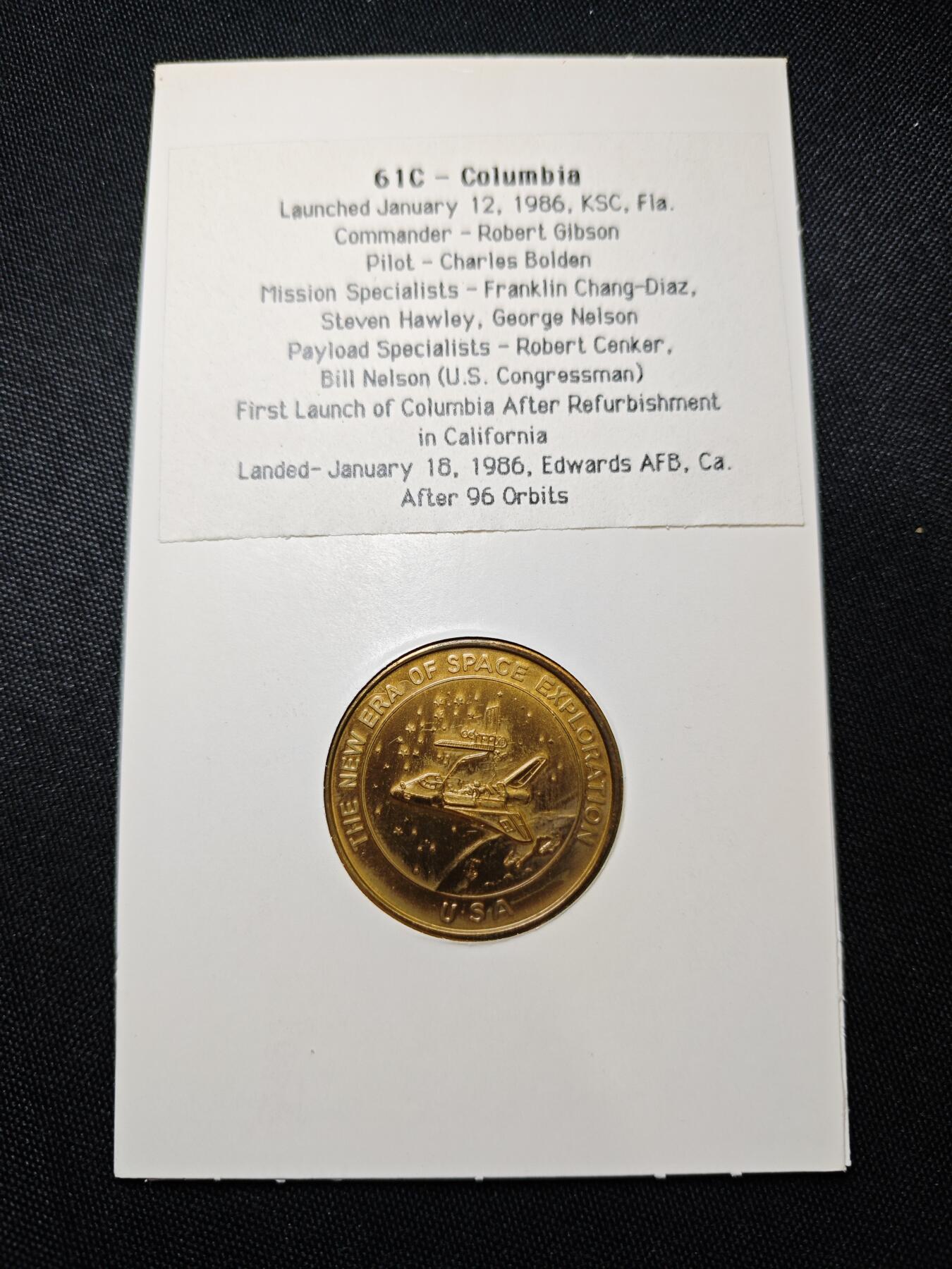 KK钱币收藏小铺   套币专场 2月预留时间 周末发货  1986美国航天纪念铜章