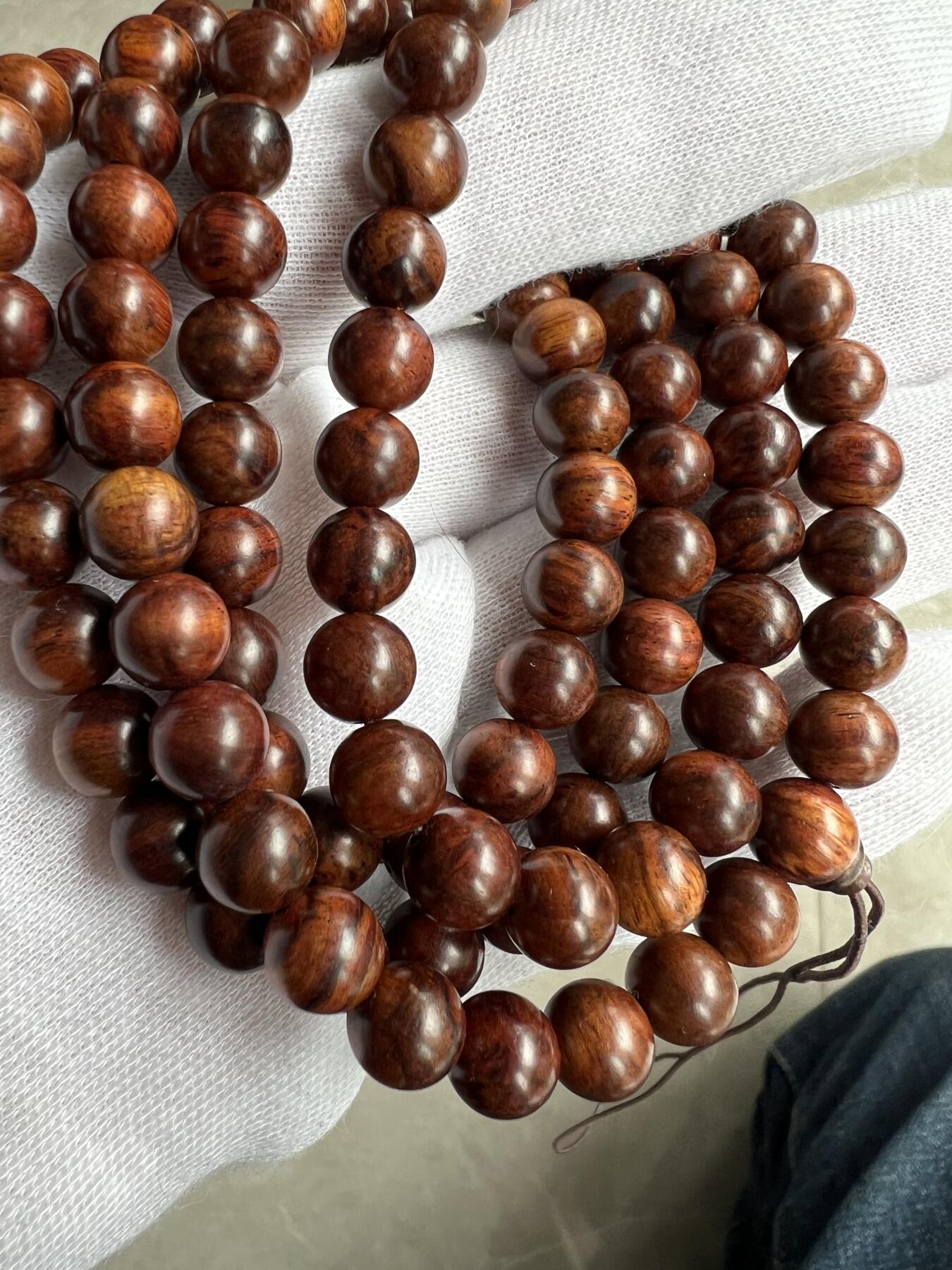 零元拍：海南黄花梨0.8/108佛珠长串