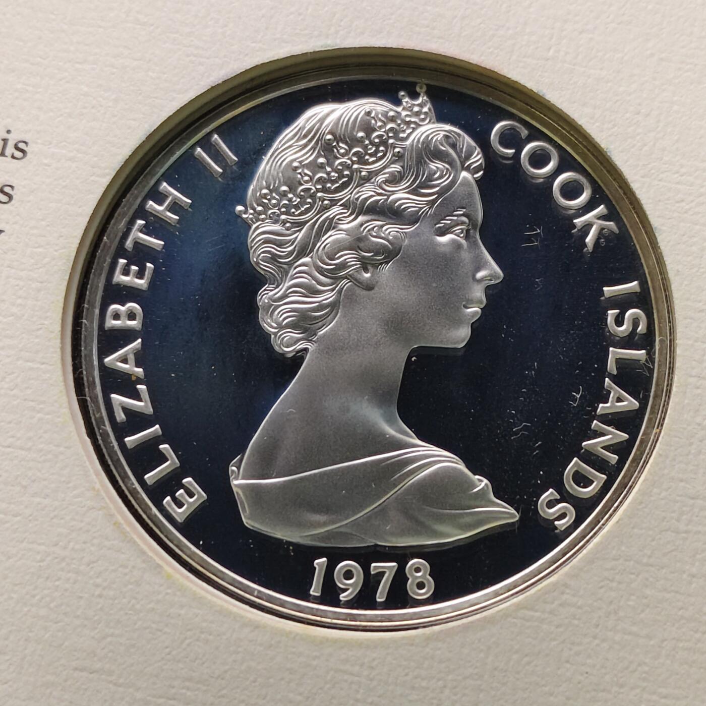 【全场包邮】纯粹捡漏拍513场 【邮币封】库克群岛1978年5元塔希提苇莺精制纪念银币邮币封【42毫米27.3克50%】-盒证全