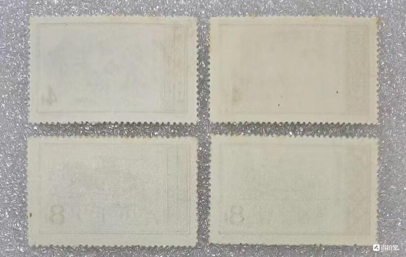 1956年“东汉画像砖”盖销邮票1套4枚。