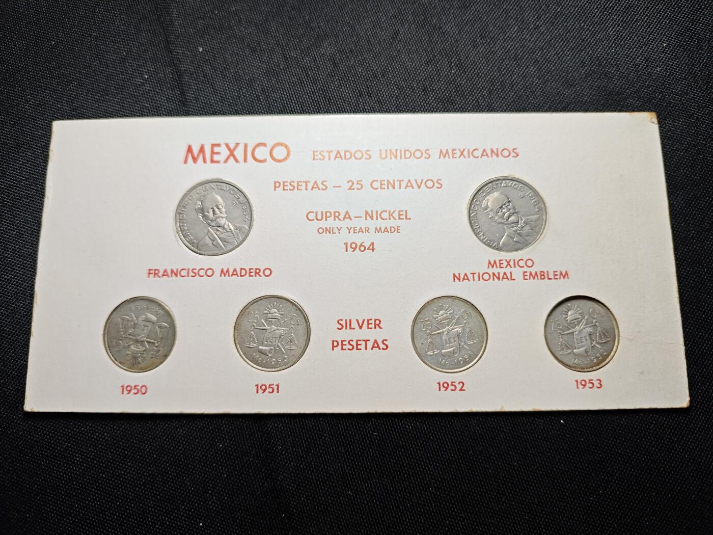 KK钱币收藏小铺   套币专场 2月预留时间 周末发货  墨西哥套币 含4枚25分银币