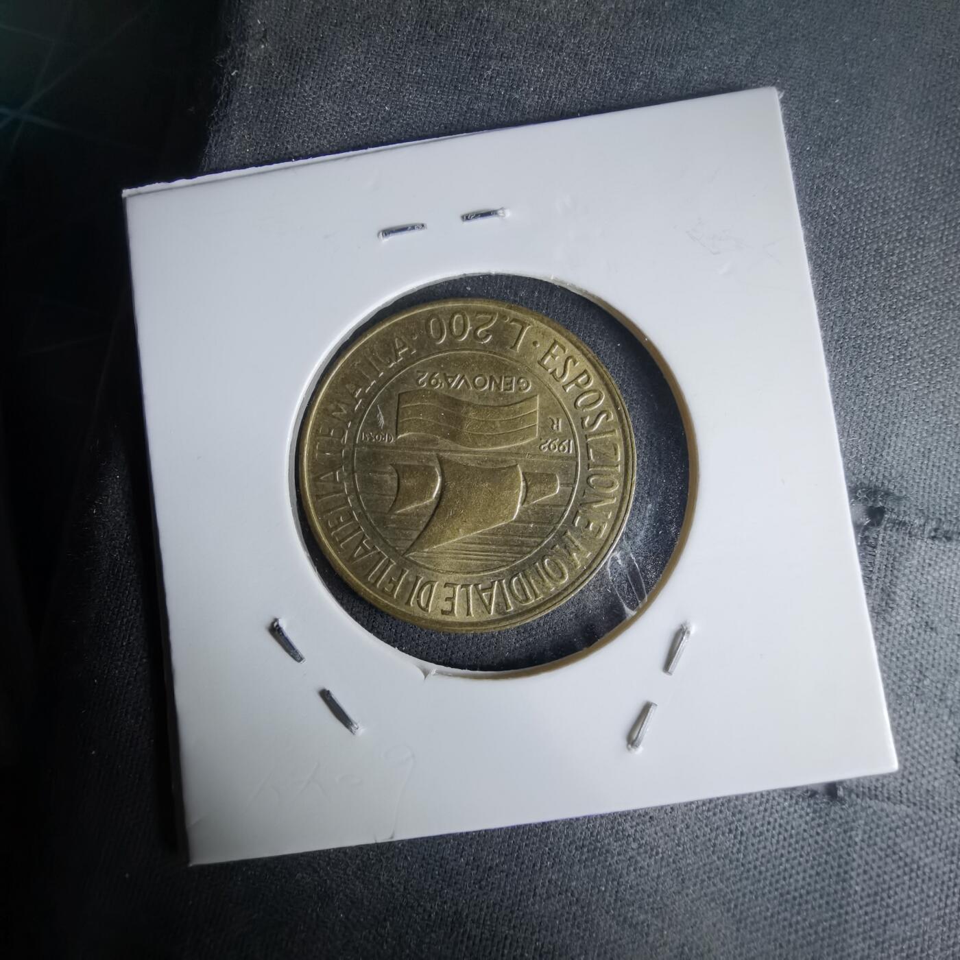 沼泽如烟--第1025场 意大利1992年200里拉纪念币