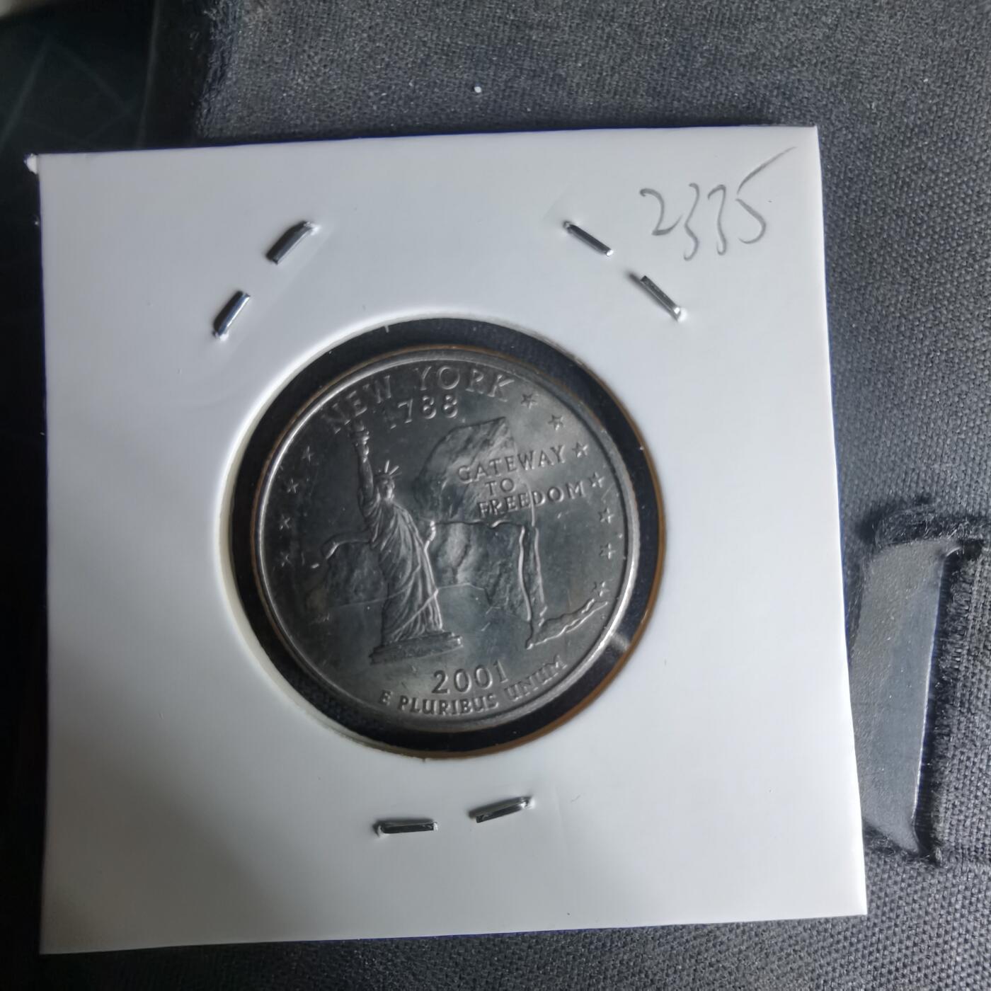 沼泽如烟--第1023场 美国2001年25分纪念币