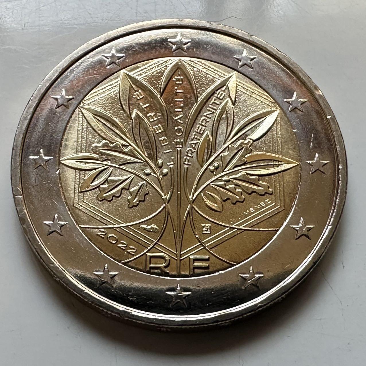 🌹外币初藏🌹🐯2026年第29场   欧元纪念币 接代拍 法国 2022年 共和国格言 2欧元双色纪念币