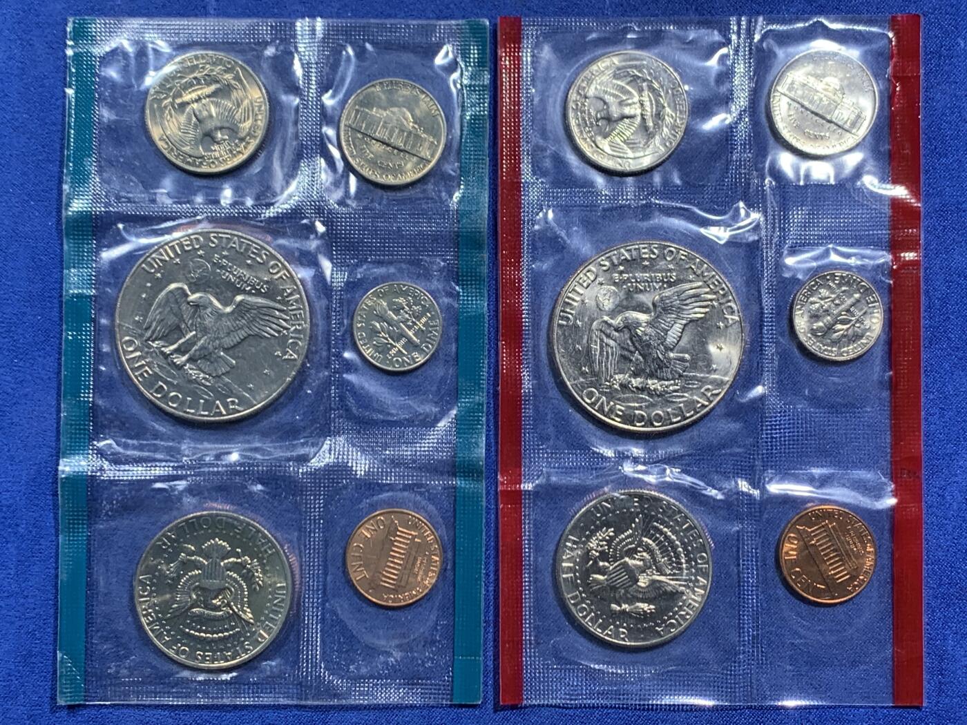 《竞宝斋》第470场 周日，周一，周二 3场连拍 （全场包邮）欢迎送拍 两套一组 美国1977年六枚装套币