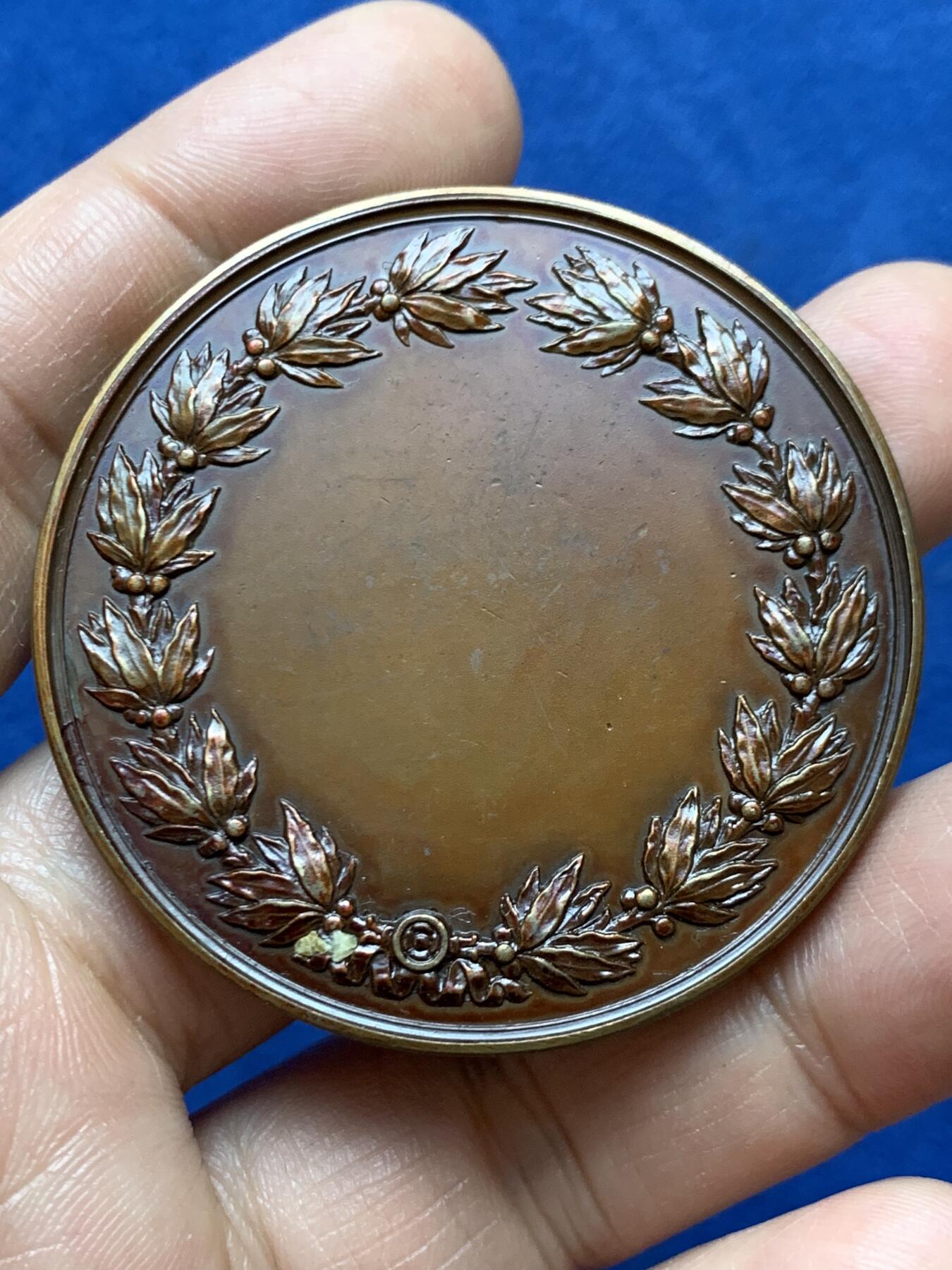 《竞宝斋》第470场 周日，周一，周二 3场连拍 （全场包邮）欢迎送拍 法国谷物女神头像铜章 67.2克 50.2mm 丰饶角铜标