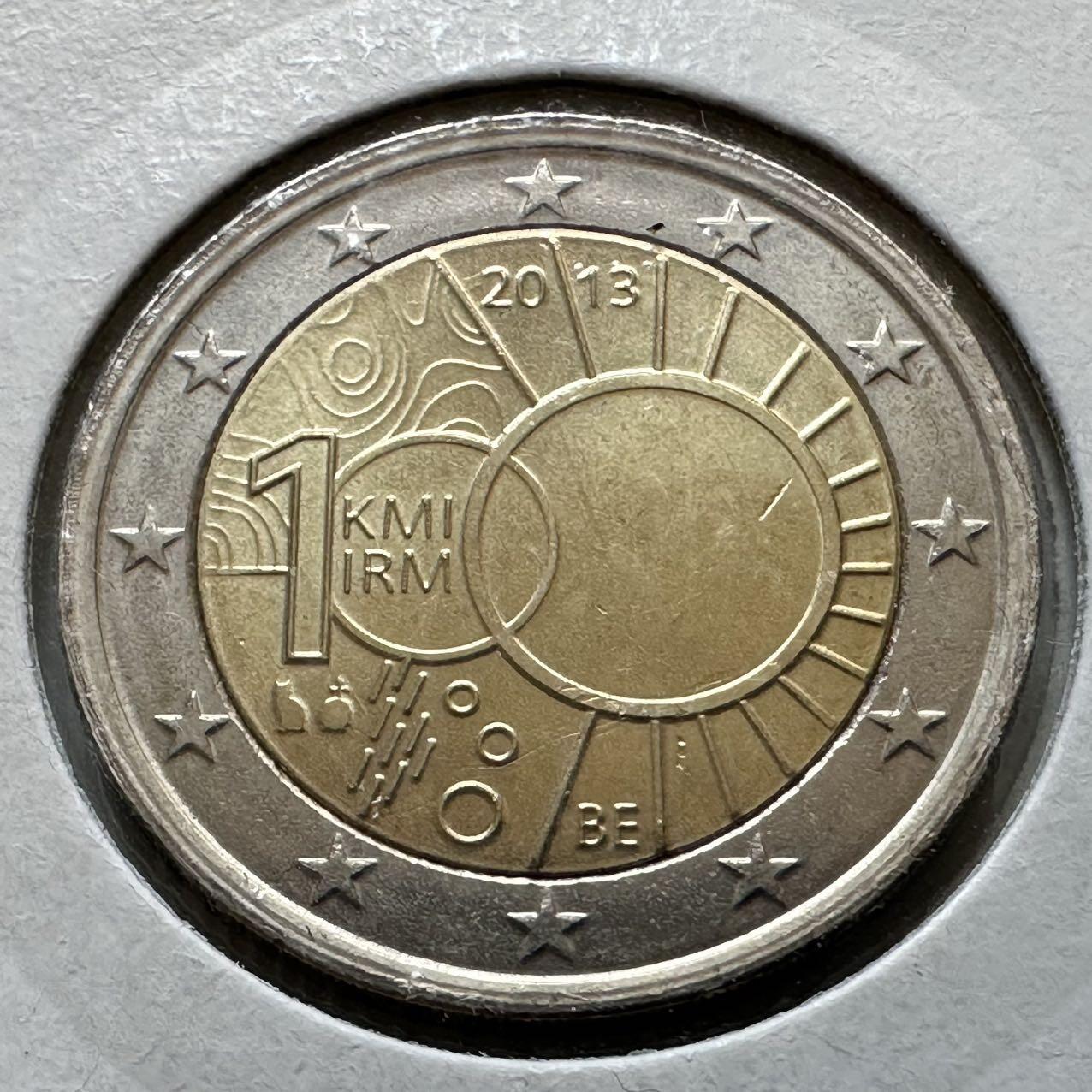 🌹外币初藏🌹🐯2026年第29场   欧元纪念币 接代拍 比利时 2013年 皇家天文台成立100周年 2欧元双色纪念币