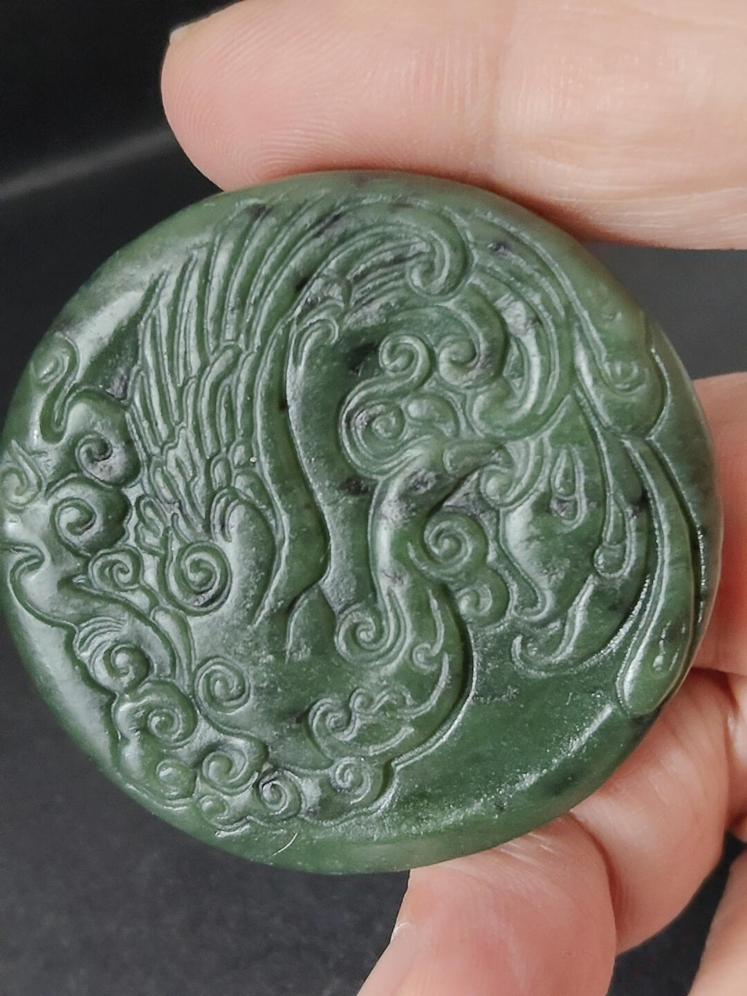 猩哥外币小铺➨【第221场】 新疆和田玉龙凤牌60克