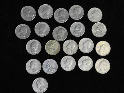 🪙北京琉璃厂-京城古泉汇🪙春季钱币邮票杂项专场拍卖-第一期 - 美国🇺🇸25美分华盛顿一组共21枚