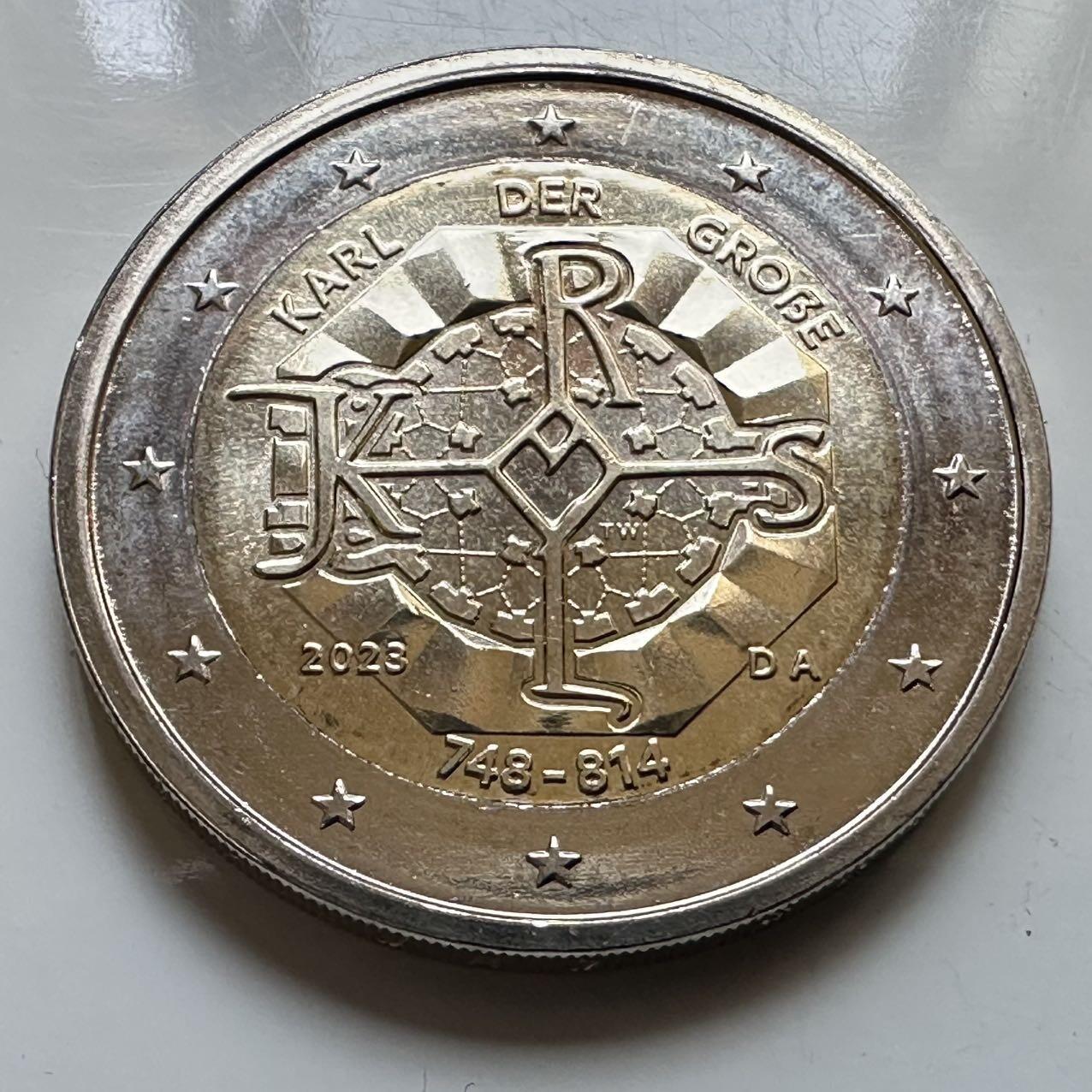 🌹外币初藏🌹🐯2026年第29场   欧元纪念币 接代拍 德国 2023年 查理大帝 2欧元双色纪念币