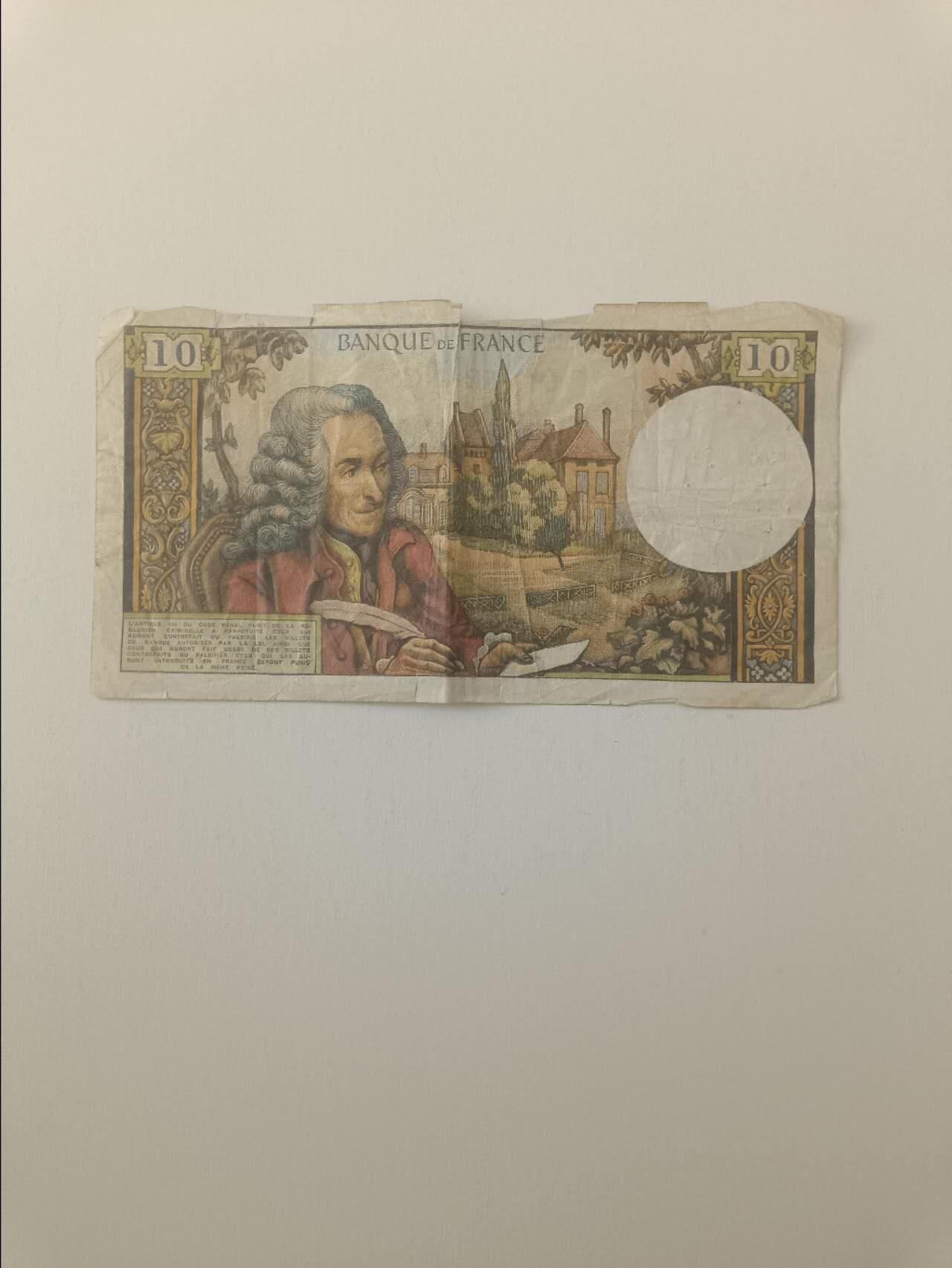 【20260319】非全新纸币和硬币第347场 法国10法郎，有裂缝