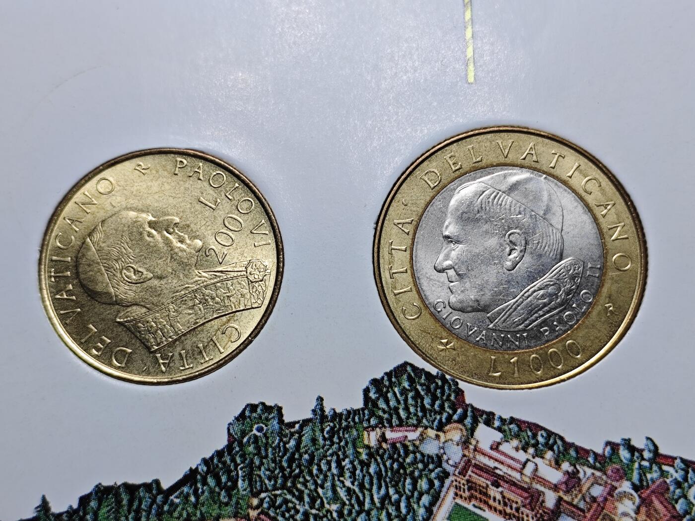 KK钱币收藏小铺   套币专场 2月预留时间 周末发货  梵蒂冈卡册 含1000里拉双色币