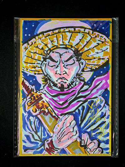 琦卡当当铺～第36期★★新年快乐~各种类型亲签A4都有~支持寄存★★~【9点40结束】扫码加群抽[包邮券]~ - 【亲签手绘卡】罗深绘-色卡-手绘+亲签-1张