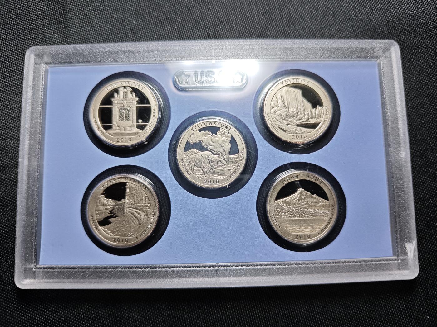 KK钱币收藏小铺   套币专场 2月预留时间 周末发货  美国25分公园精制纪念套币