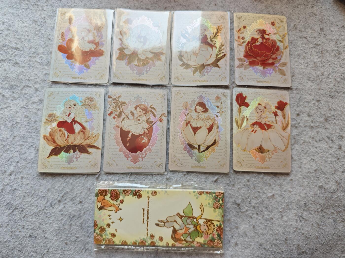 【随心含颖卡拍56期】卡游/集卡社/卡卡沃 抽卡机专场拍卖【无佣金】 万漫社 莎士比亚 花丛情书卡8张➕小王子便签一包 