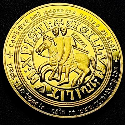 泉币菌-第210场-拍品多 请提前出价 - 纪念章 马剑骑士 金色 40×3mm