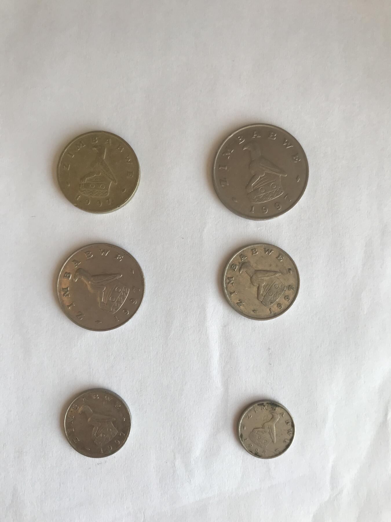 津巴布韦97年6枚硬币