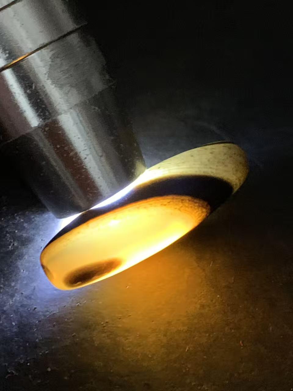 精美罕见一眼靠山图案药师玛瑙随形桶珠一个