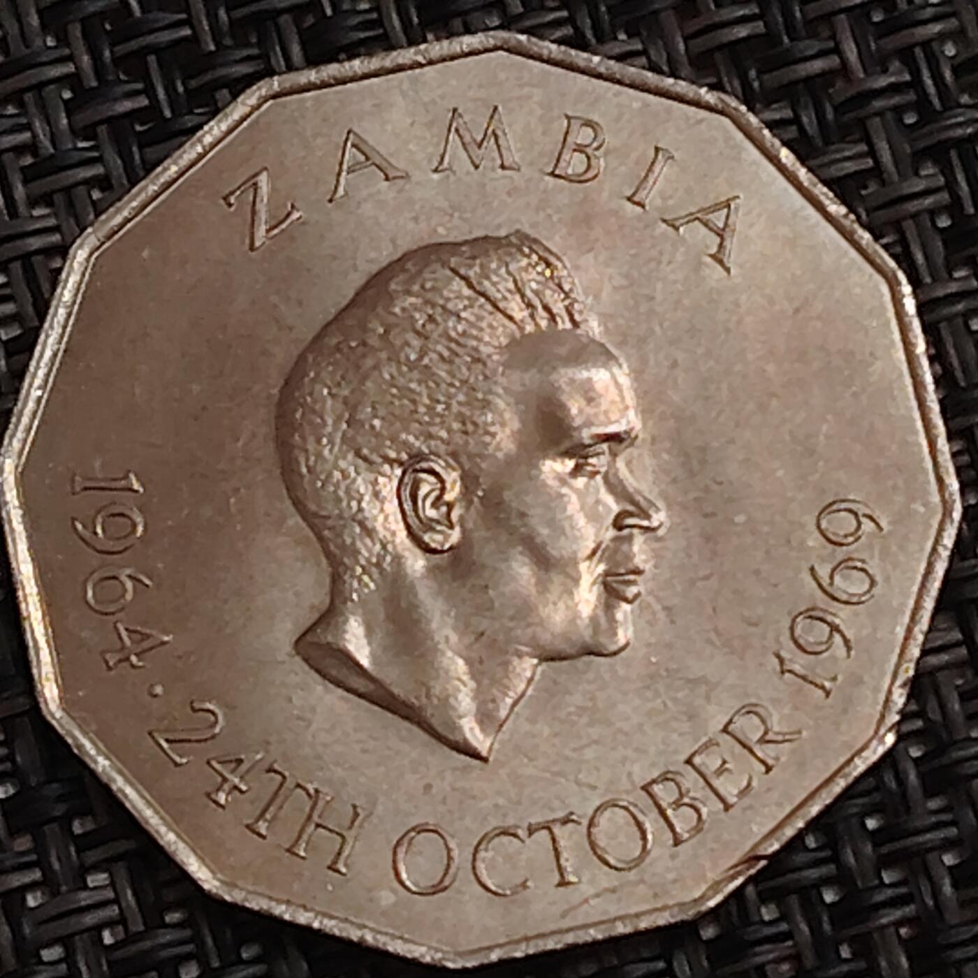 布加迪🐬～世界钱币(上海)🌾第 282 期 /  各国套币和散币 赞比亚🇿🇲 1969年 50分 FAO纪念币