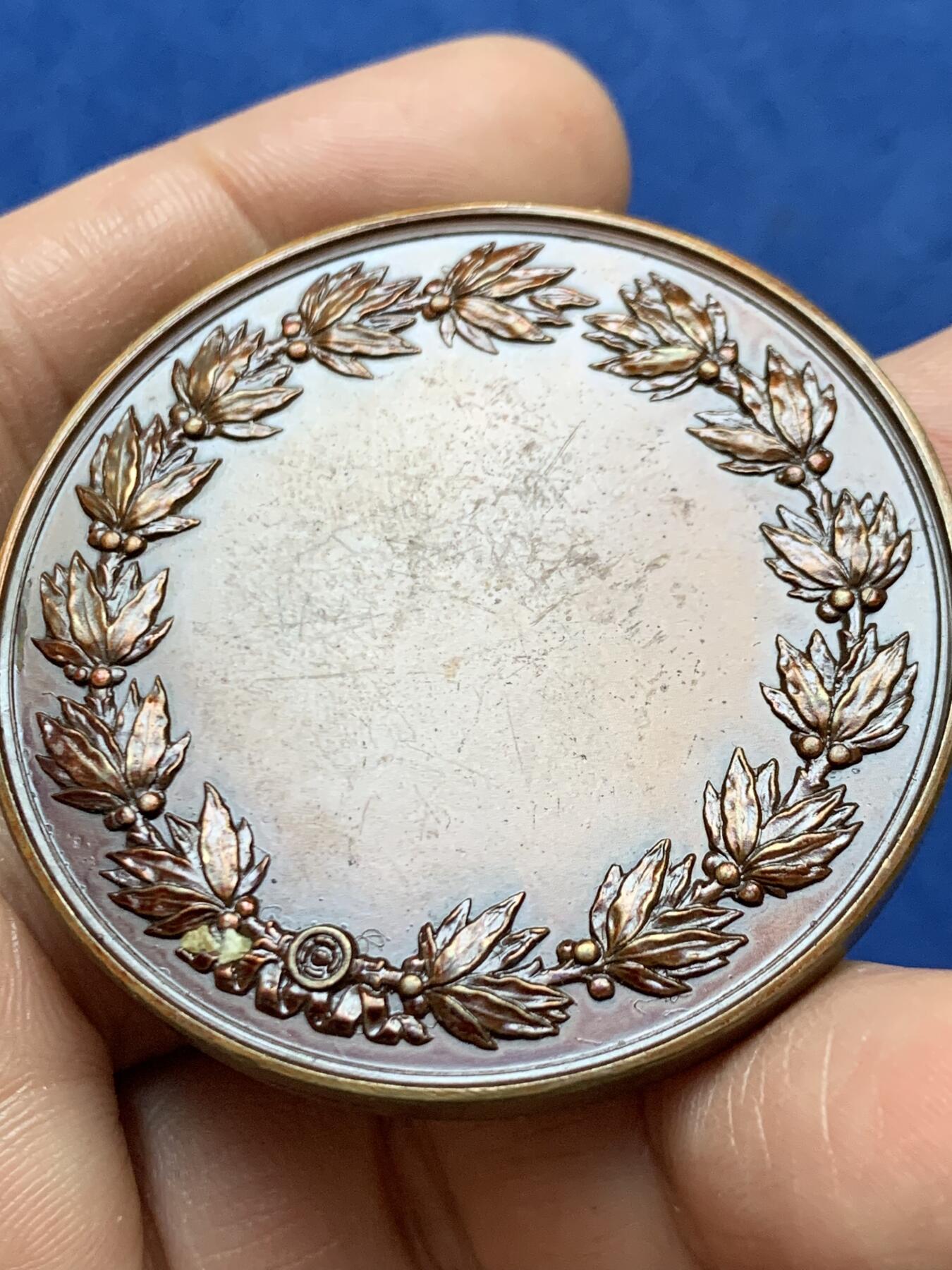 《竞宝斋》第470场 周日，周一，周二 3场连拍 （全场包邮）欢迎送拍 法国谷物女神头像铜章 67.2克 50.2mm 丰饶角铜标