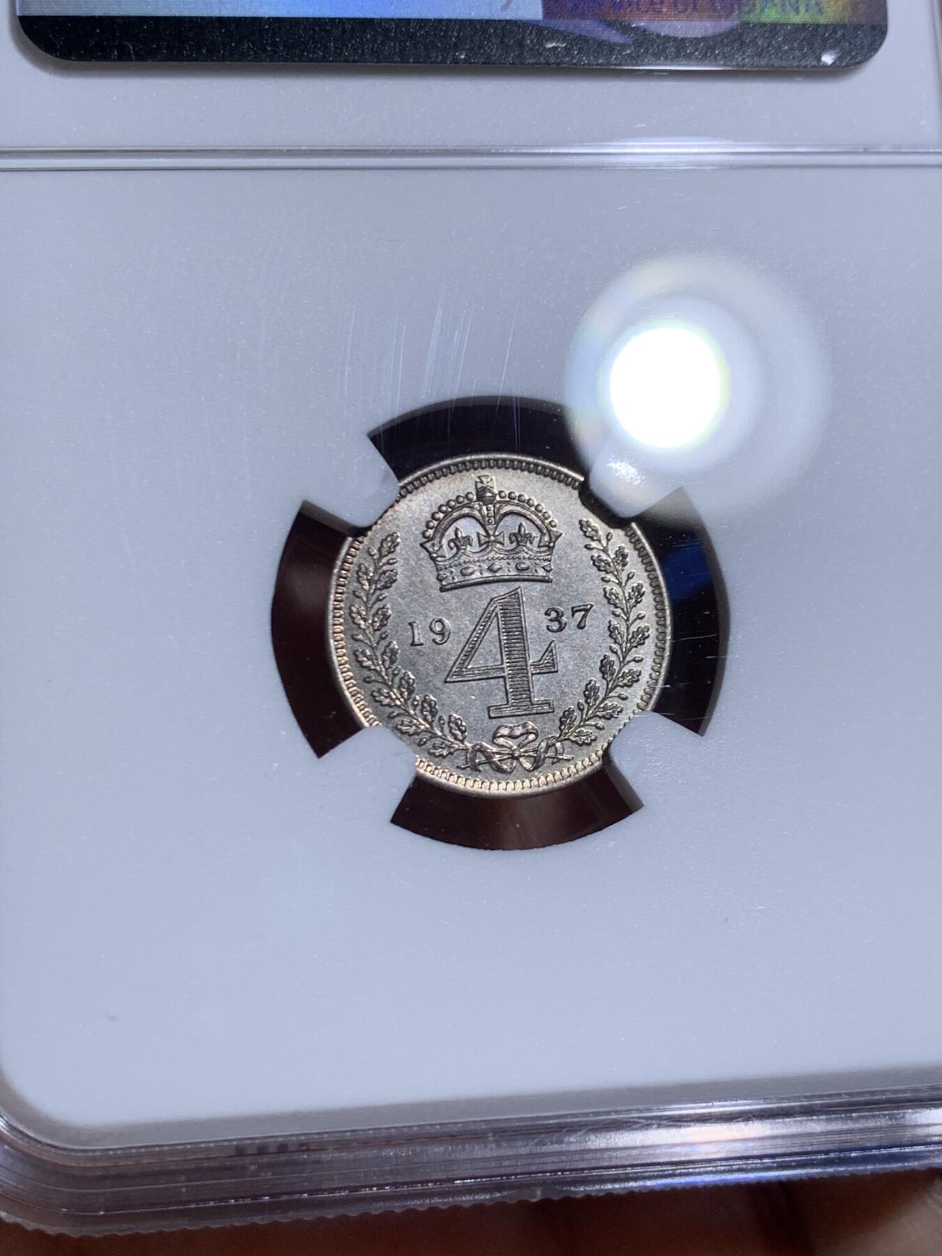 《竞宝斋》第470场 周日，周一，周二 3场连拍 （全场包邮）欢迎送拍 四枚一组 NGC PF64-66 英国1937年乔治六世精制濯足银币一套