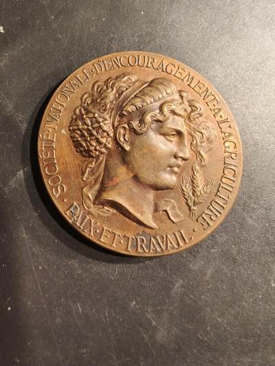 老王徽章第187期 - 法国全国农业鼓励协会大铜章    直径50mm    重量61.3g