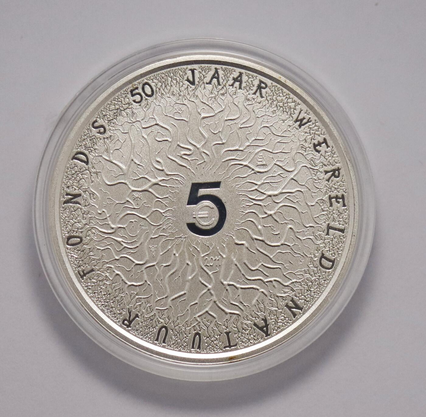 观钱 近现代机制币拍卖No.004（全场顺丰包邮）   荷兰 2011 年世界自然基金会（WWF）成立 50 周年 5 欧元纪念币