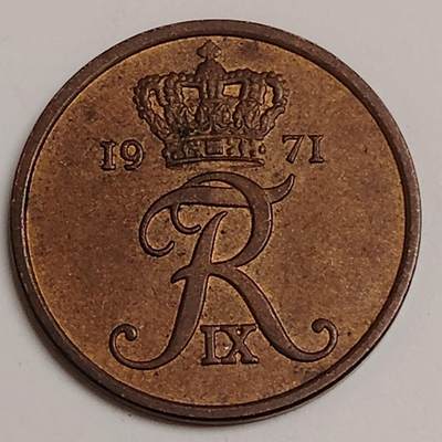 布加迪🐬～世界钱币(上海)🌾第 281 期 /  各国套币和散币 - 丹麦🇩🇰 1971年 5奥尔