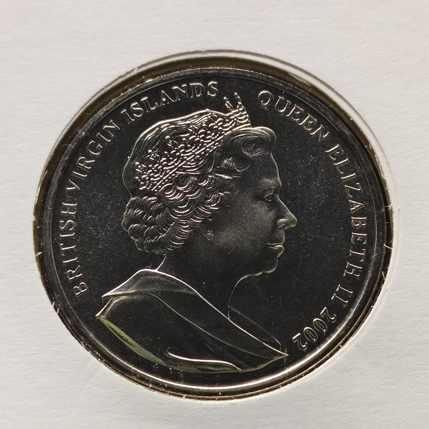 【全场包邮】纯粹捡漏拍513场 【邮币封】英属维尔京群岛2002年1元女王登基50周年克朗型纪念邮币封