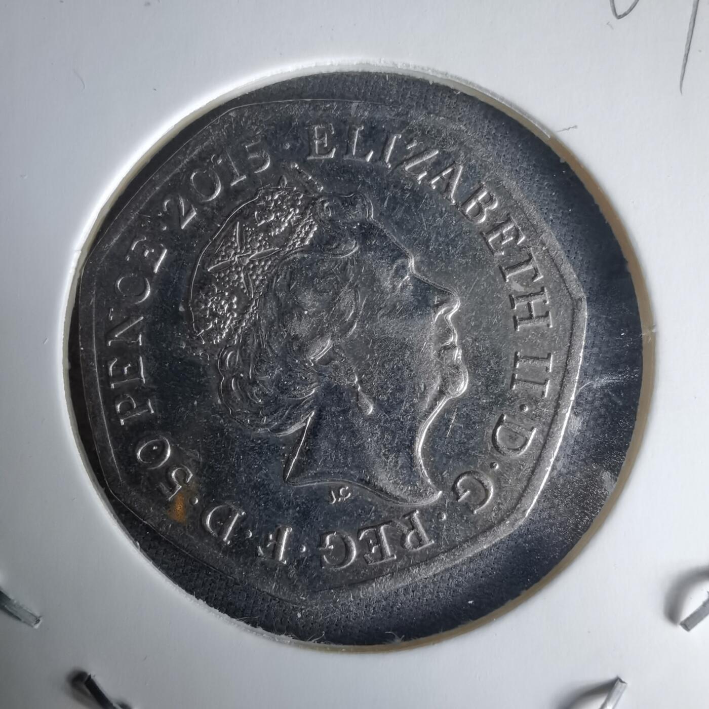 沼泽如烟--第1025场 英国2015年50便士纪念币