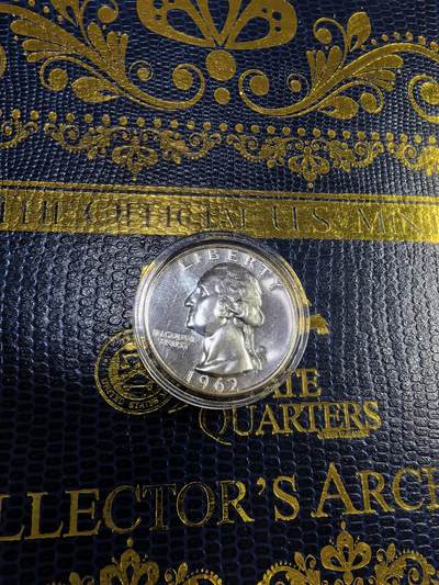 长老汇马年精选第九场拍卖 - 1962美国华盛顿25美分银币，6.25克900银