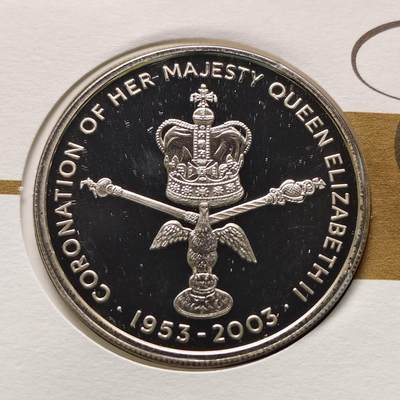 【全场包邮】纯粹捡漏拍513场 - 【邮币封】阿森松群岛2003年50便士女王加冕50周年克朗型PL纪念邮币封