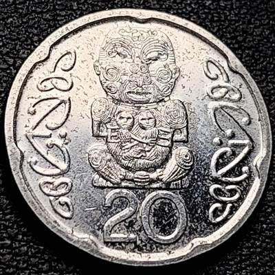 泉币菌-第210场-拍品多 请提前出价 - 毛利人图腾 新西兰20分硬币 21.5MM 
