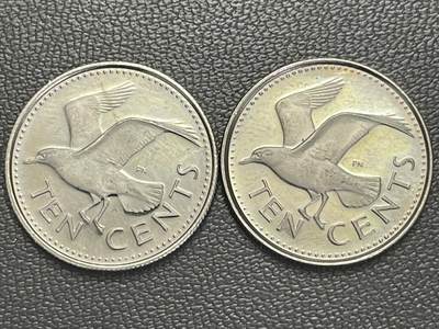 回流0315 -  巴巴多斯10分海鸥硬币（1973、1974年版）