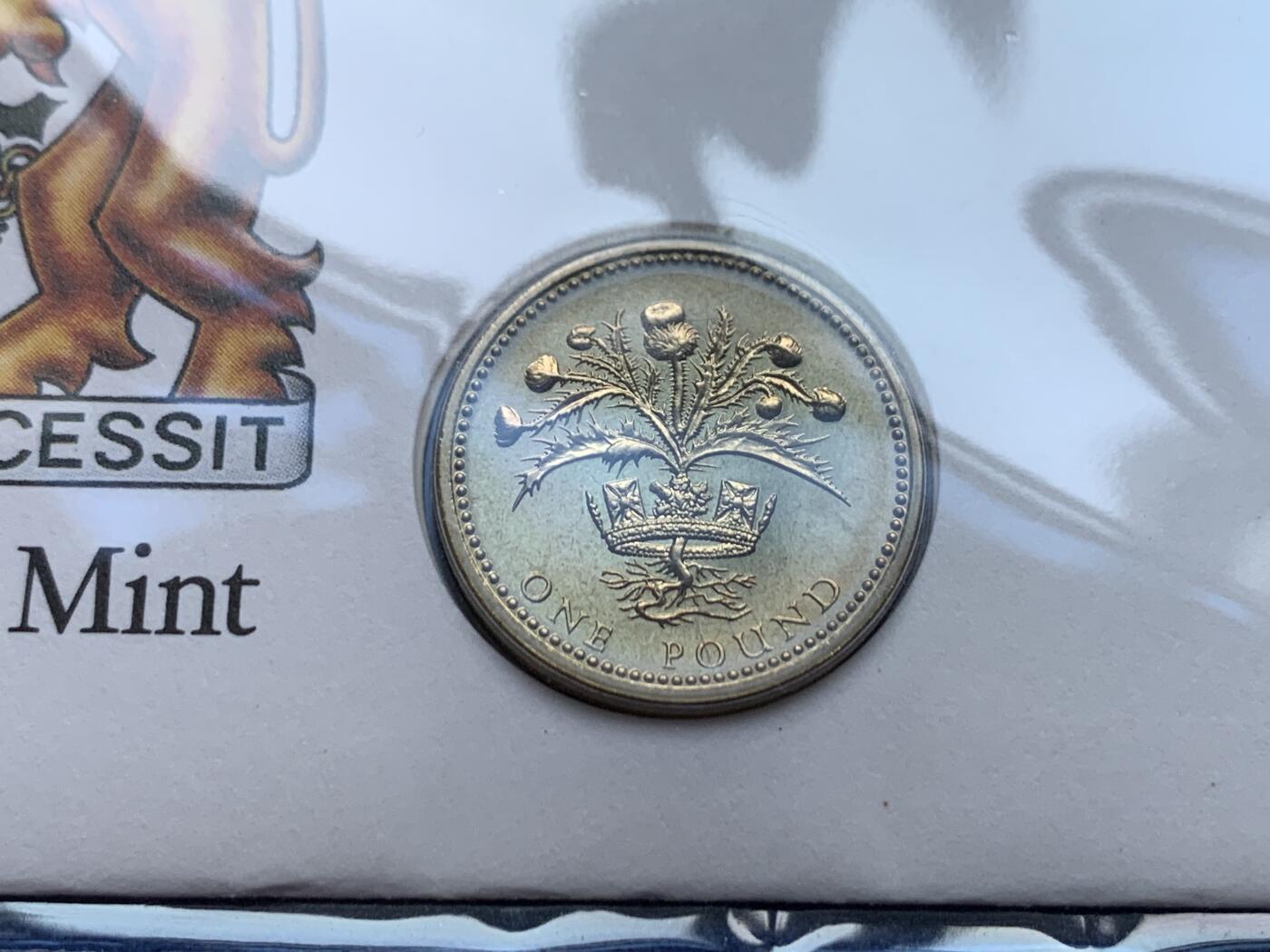 《竞宝斋》第470场 周日，周一，周二 3场连拍 （全场包邮）欢迎送拍 两枚一组 1984年英国老1英镑首日封/邮币封（Royal Mint和Royal Mail联合发行）