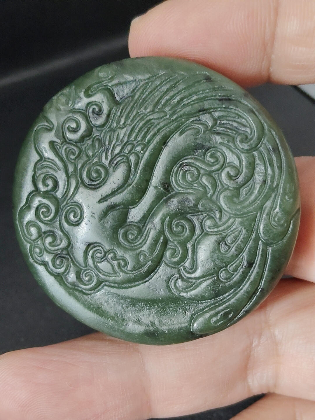 猩哥外币小铺➨【第221场】 新疆和田玉龙凤牌60克