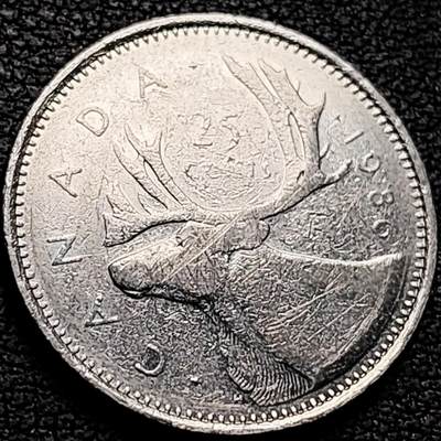 泉币菌-第210场-拍品多 请提前出价 - 高币值 加拿大1986年1/4加拿大元 伊丽莎白二世 驯鹿 24mm 