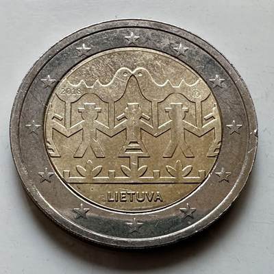 🌹外币初藏🌹🐯2026年第29场   欧元纪念币 接代拍 - 立陶宛 2018年 波罗的海歌曲节 2欧元双色纪念币