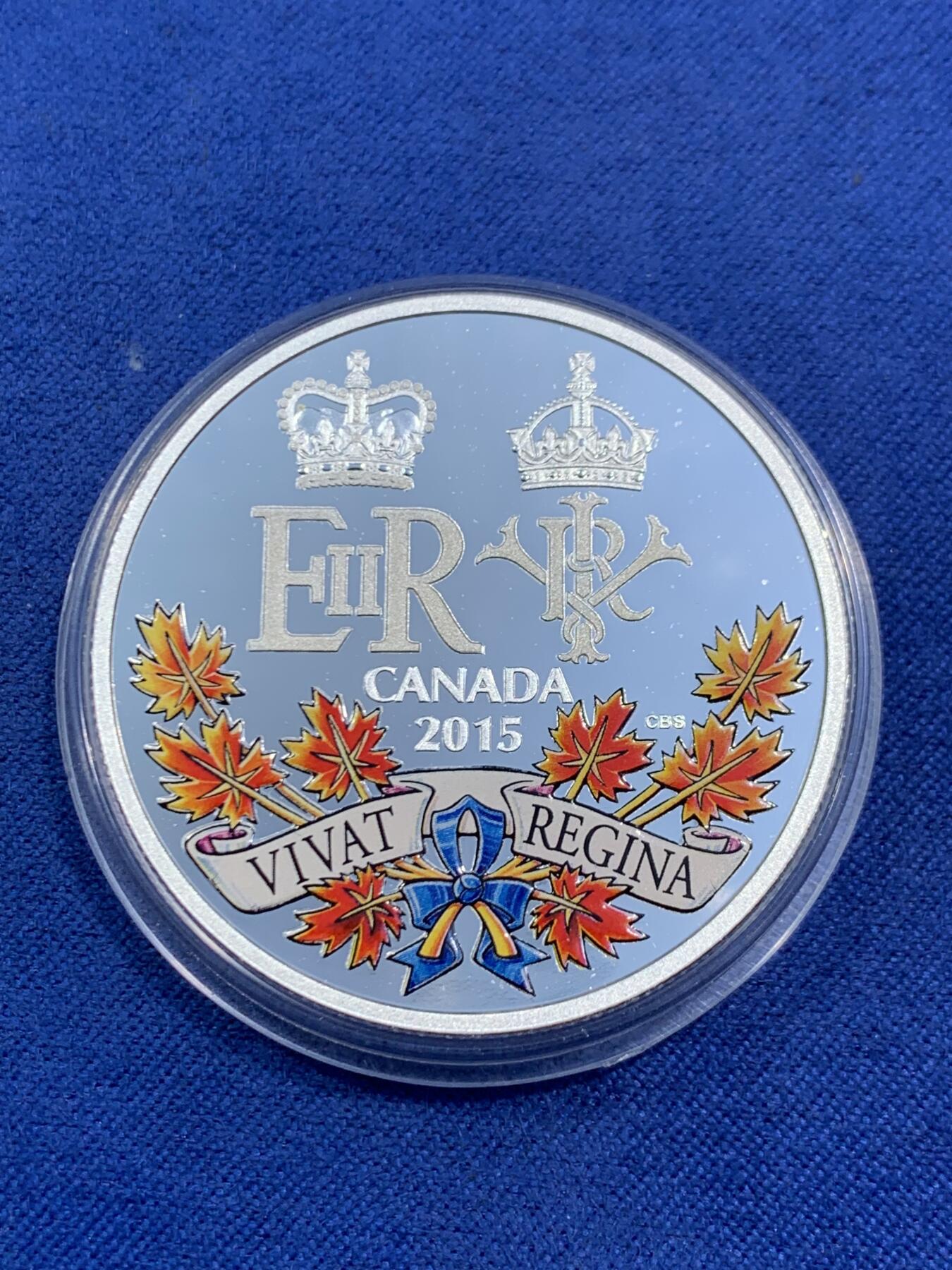 《竞宝斋》第470场 周日，周一，周二 3场连拍 （全场包邮）欢迎送拍 2015年加拿大皇家造币厂20加元银币（31.39克纯银），Historic Reign主题，带原盒和证书，发行量10000枚。