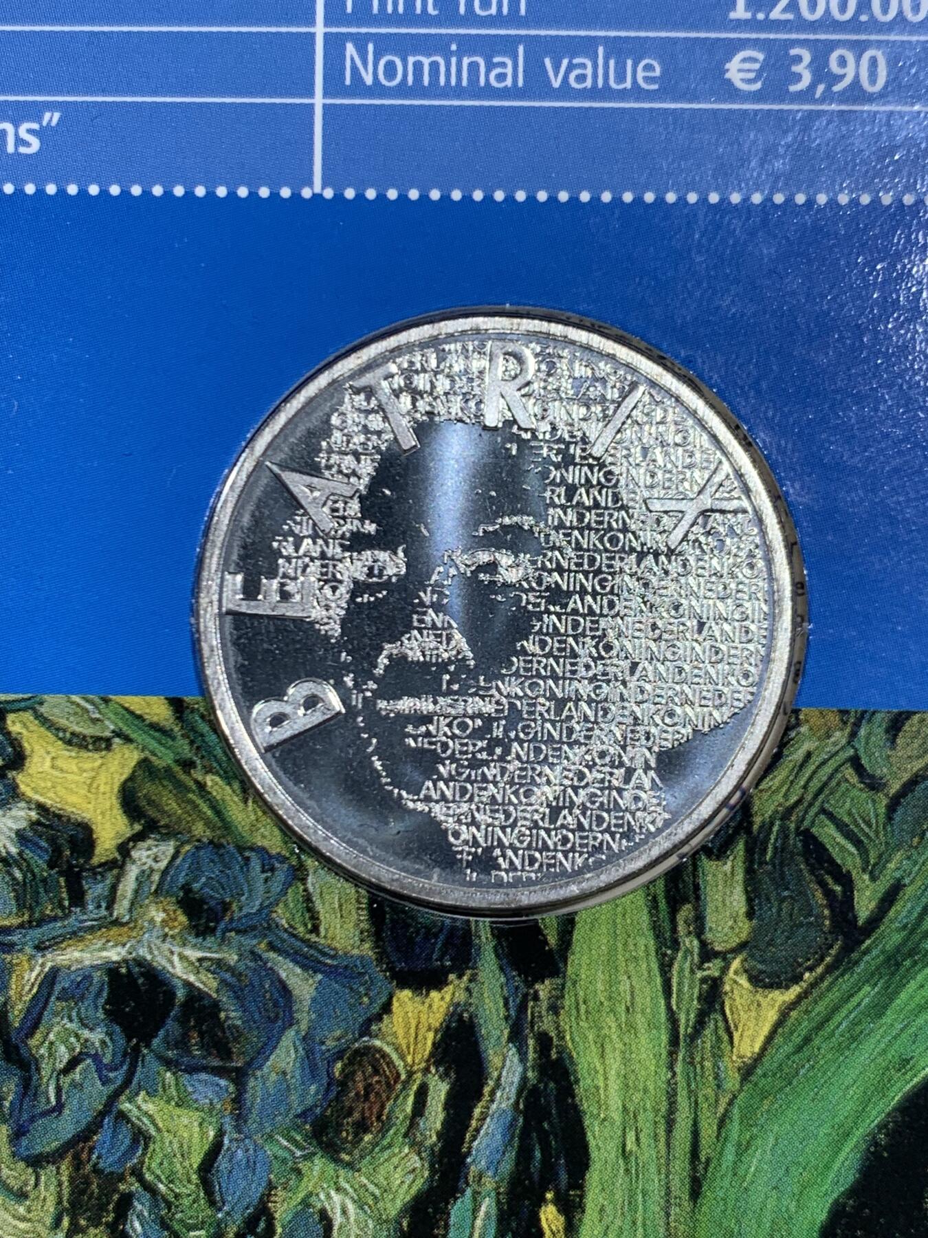 《竞宝斋》第470场 周日，周一，周二 3场连拍 （全场包邮）欢迎送拍 荷兰2003年3.9和5欧非流通邮币封 凡高 11.9克925银 卡装