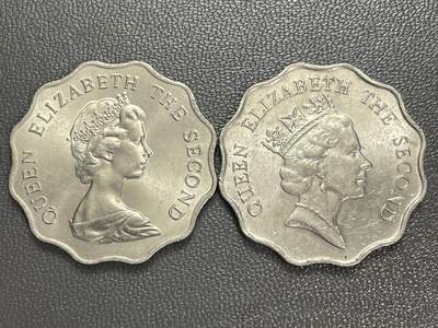 回流0315 - 香港1975、1989花瓣贰圆两枚