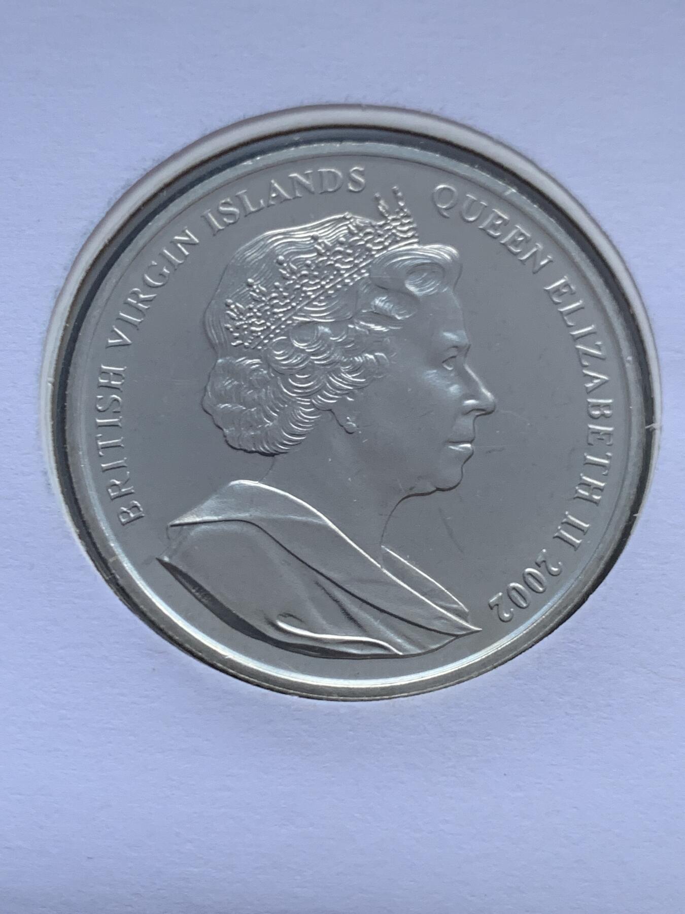 《竞宝斋》第470场 周日，周一，周二 3场连拍 （全场包邮）欢迎送拍 英属维京群岛2002年女王母亲逝世1元纪念币，邮币首日封编号0573