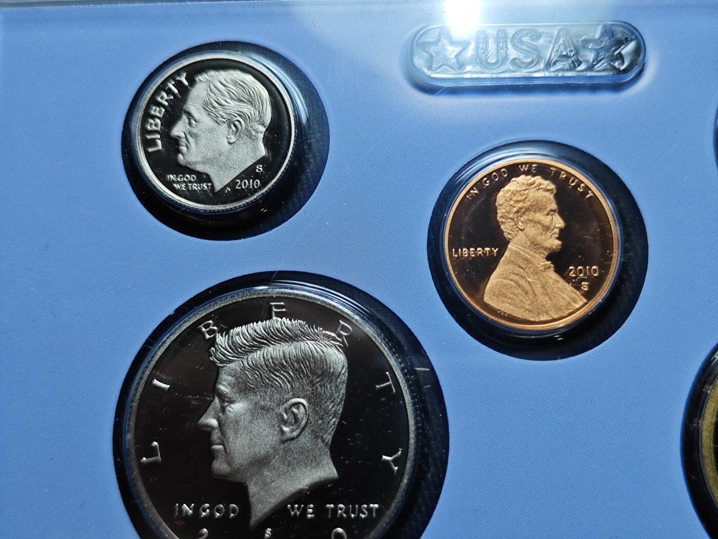KK钱币收藏小铺   套币专场 2月预留时间 周末发货  2010美国大小面值清年精制套币